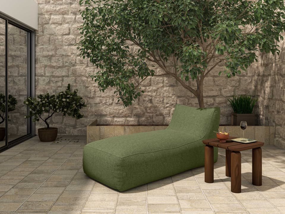 Lirio Fabric Wood Lounge Set