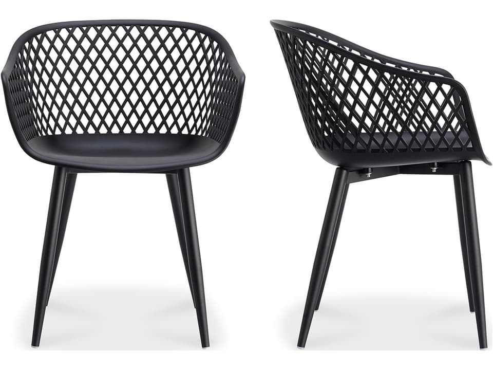 Piazza Black Arm Dining Chair - Set of Two