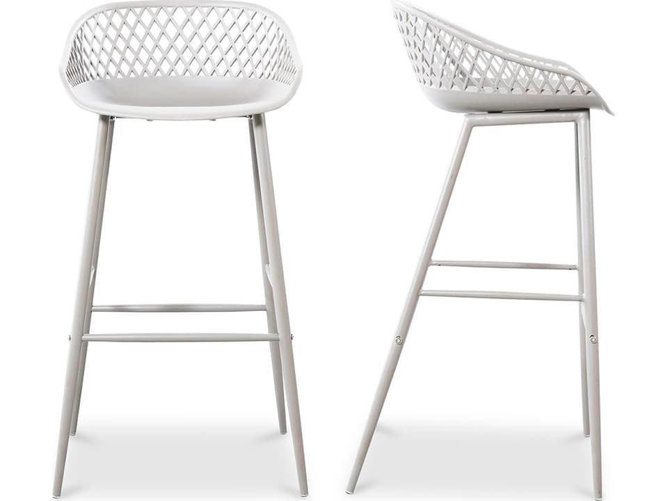 Piazza White Arm Bar Stool - Set of Two