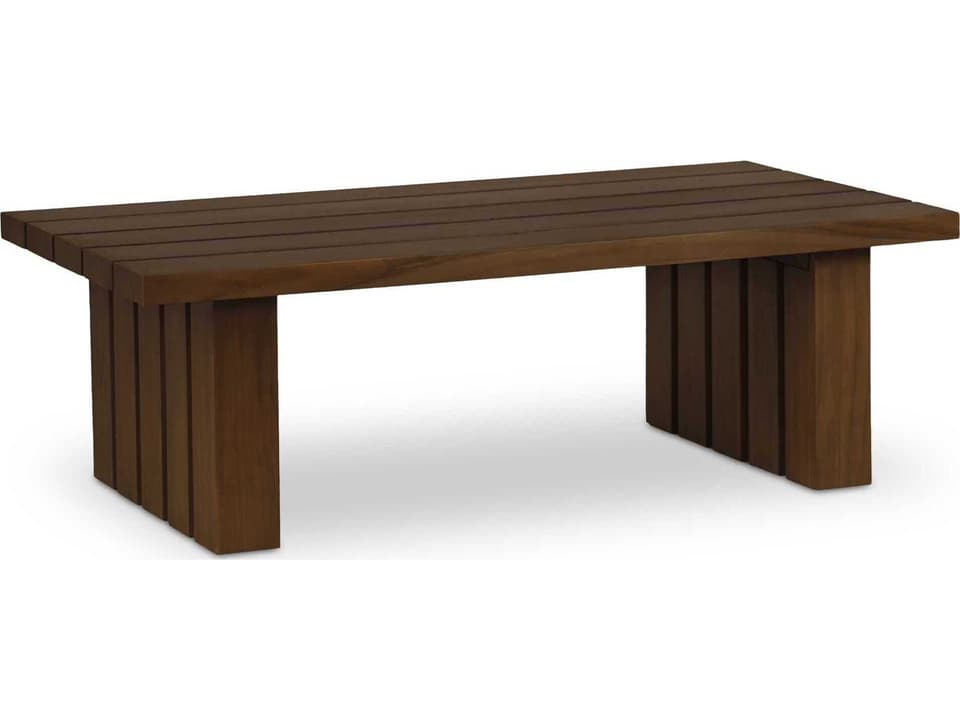 Denby 65-Inch Teak Rectangular Coffee Table in Toasted Brown