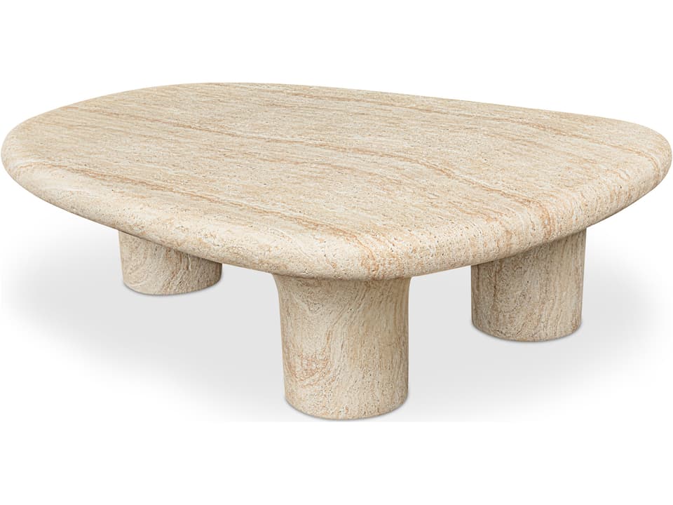 Warby 55-Inch Organic Fiber-Reinforced Concrete Coffee Table in Beige