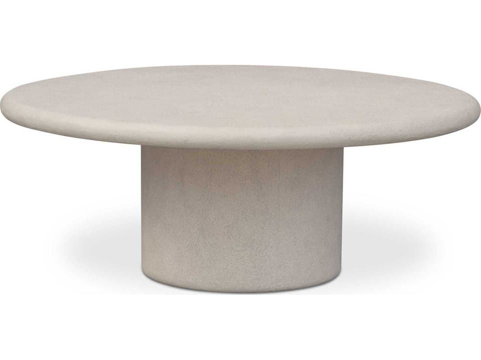 Frida White Concrete Round Coffee Table