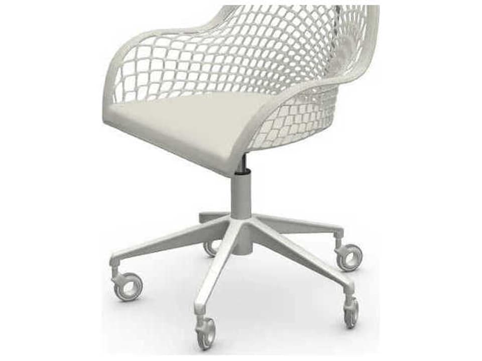 Guapa Adjustable Swivel Office Chair in White Hide Leather