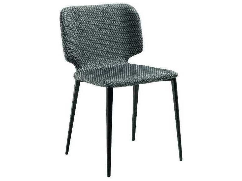 Wrap Upholstered Armless Dining Side Chair in Black