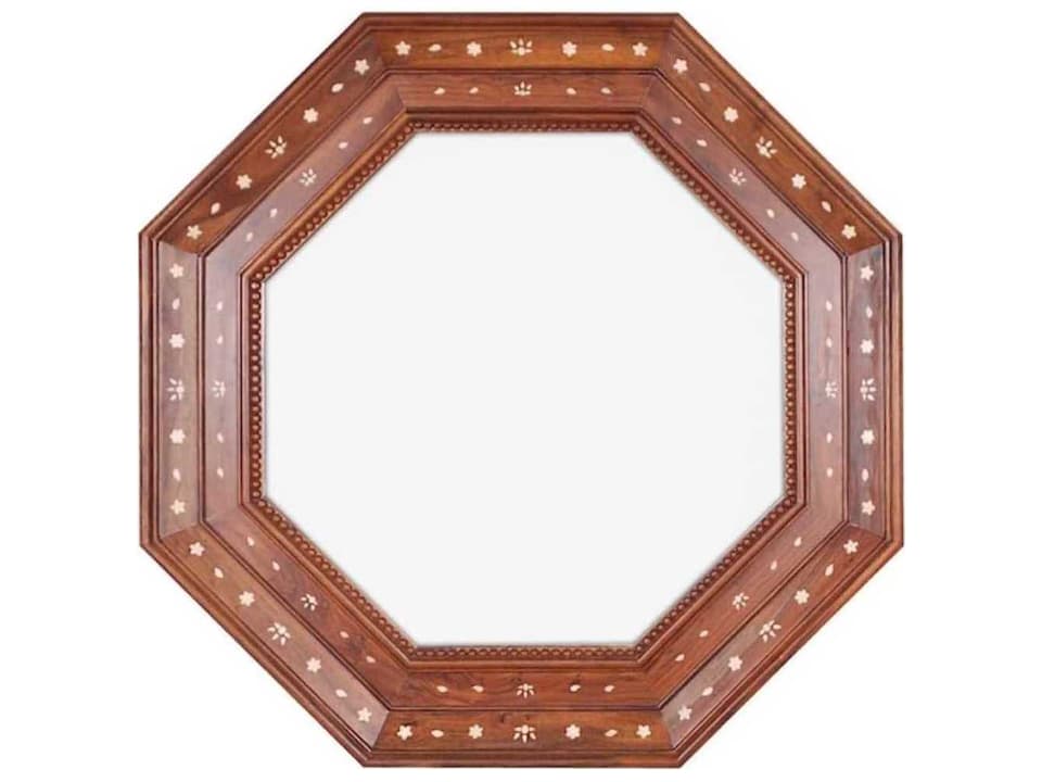 Michael S Smith Magellan Rosewood White Bone Wall Mirror