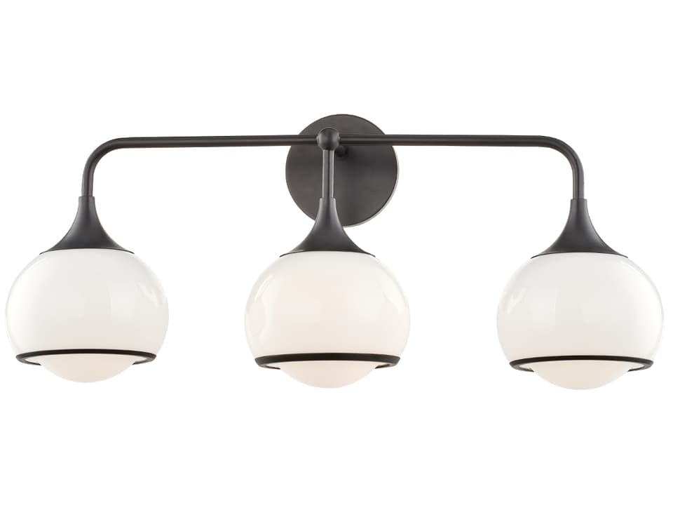 Reese 3-Light Old Bronze Glass Vanity Light