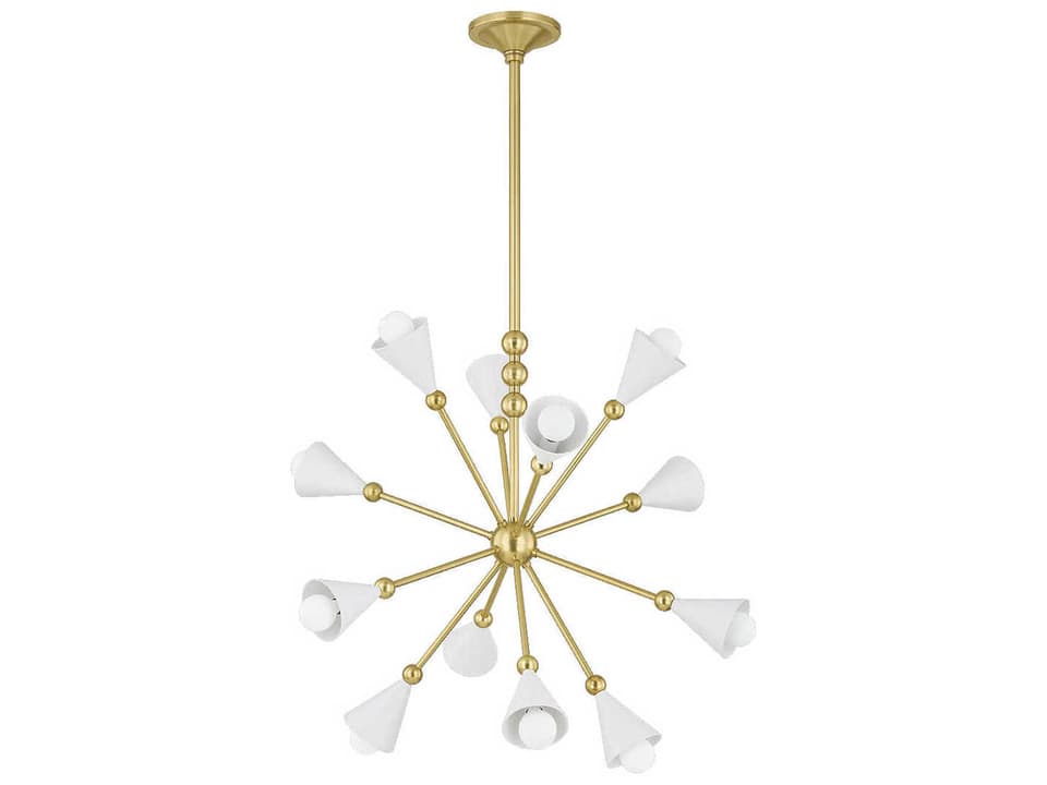 12-Light Hikari Chandelier Aged Brass Soft White Sputnik