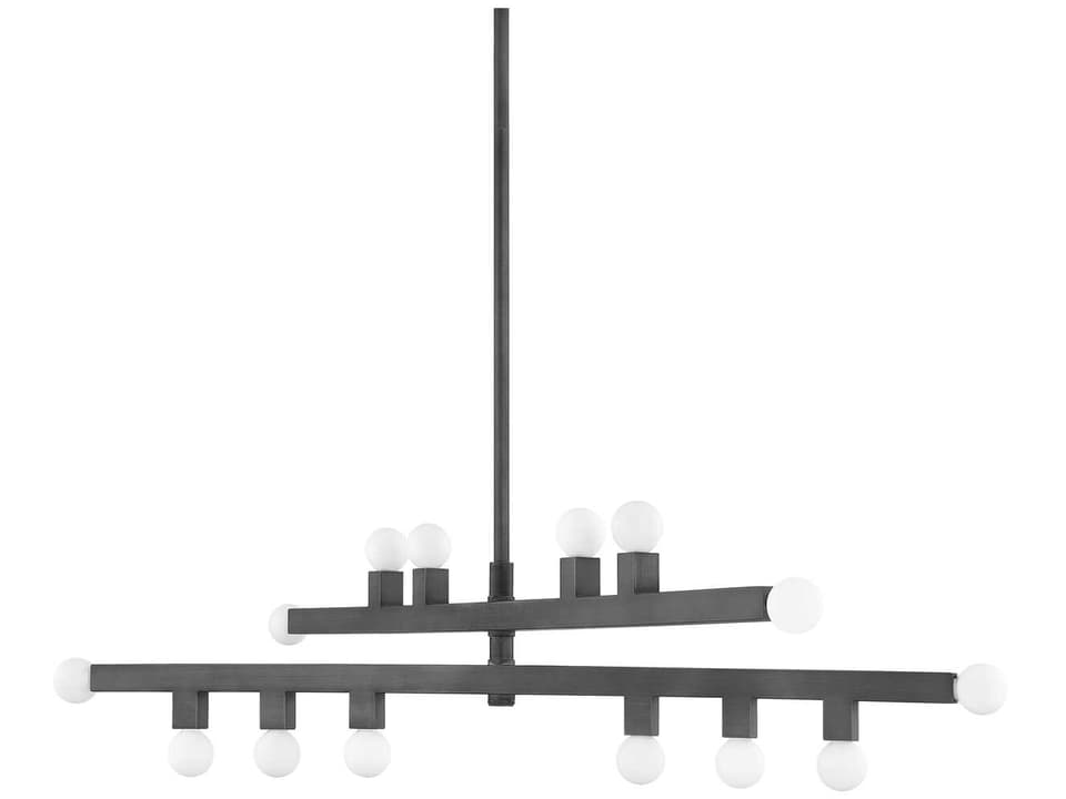Sutter 14-Light Tiered Chandelier in Graphite
