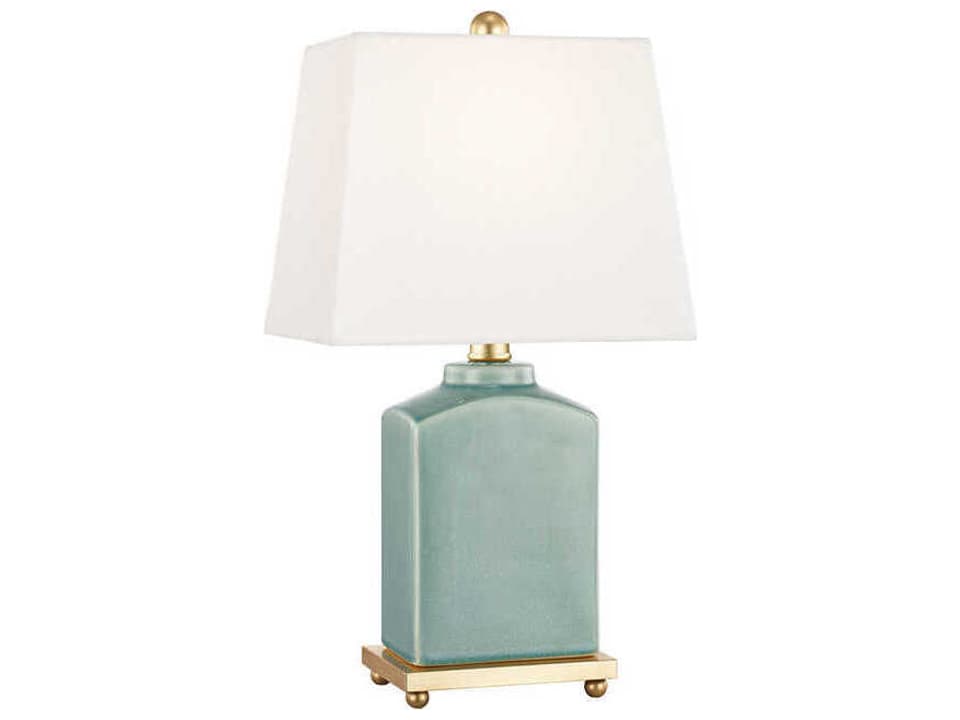 Brynn Ceramic Table Lamp with Linen Shade in Jade