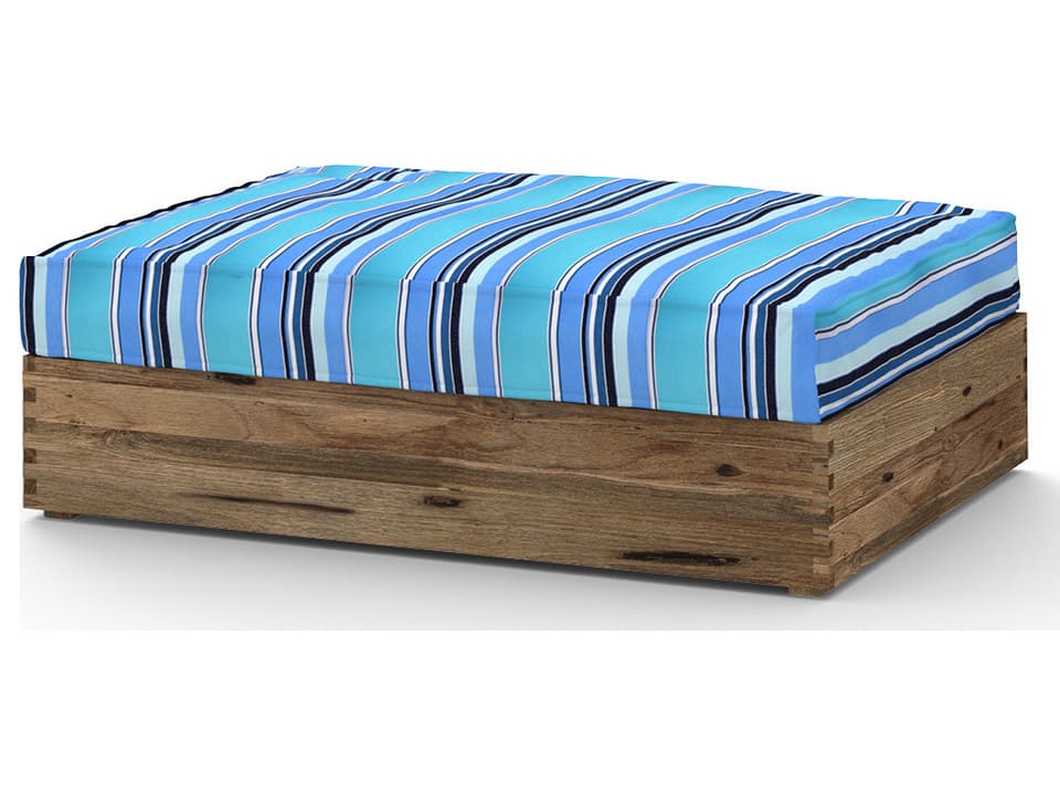 Aiko Multifit Outdoor Ottoman with Teak Frame and Cushion