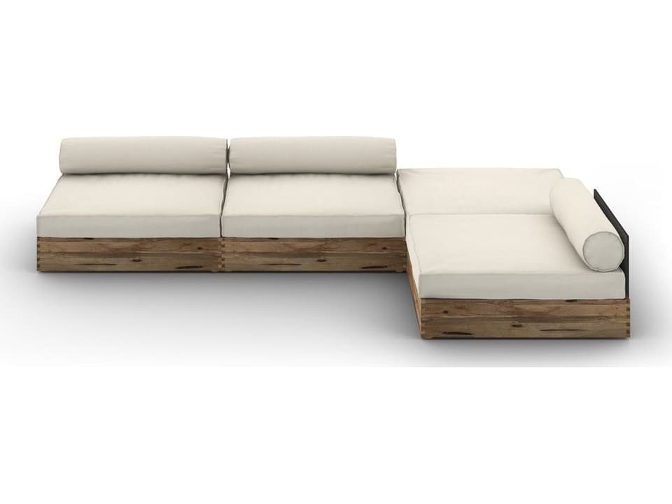 Aiko Teak Cushion Outdoor Modular Sectional Lounge Set