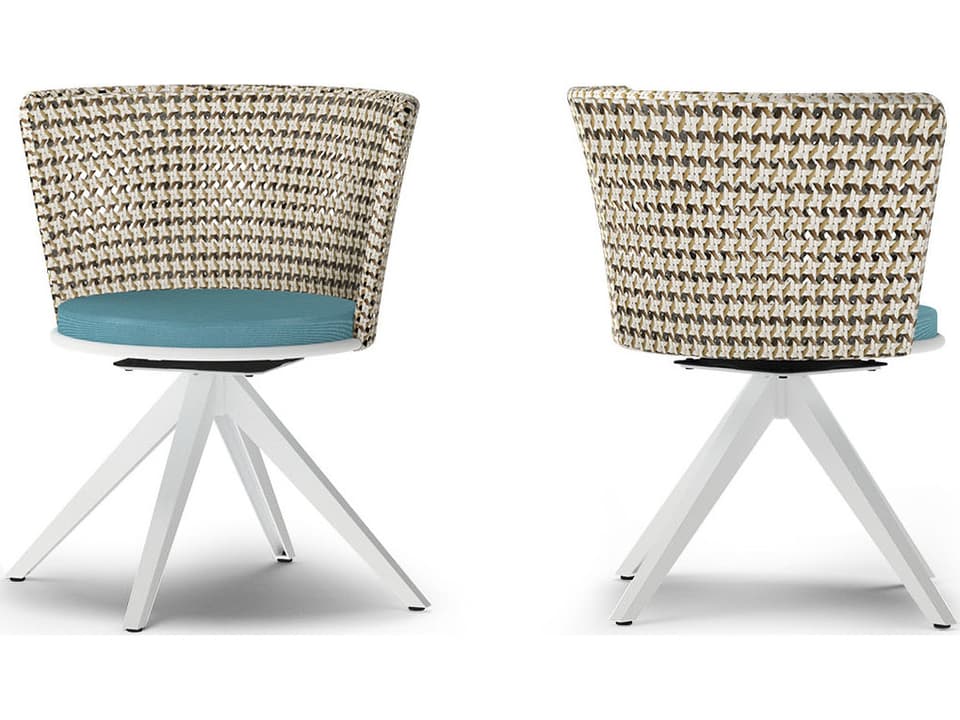 Daisy Mae Aluminum Wicker Swivel Dining Armchair