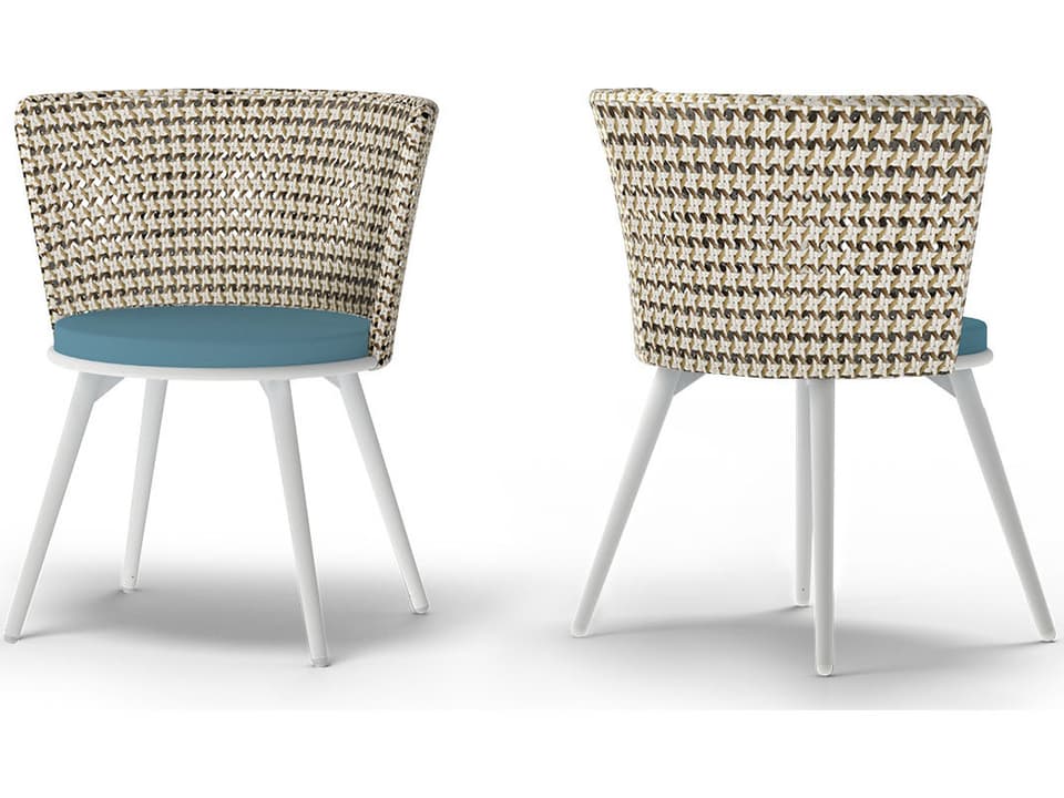 Daisy Mae Aluminum Frame Wicker Dining Side Chair
