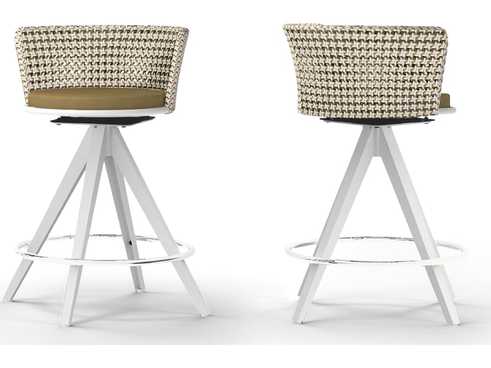 MamaGreen Daisy Mae Aluminum Wicker Swivel Outdoor Patio Counter Chair