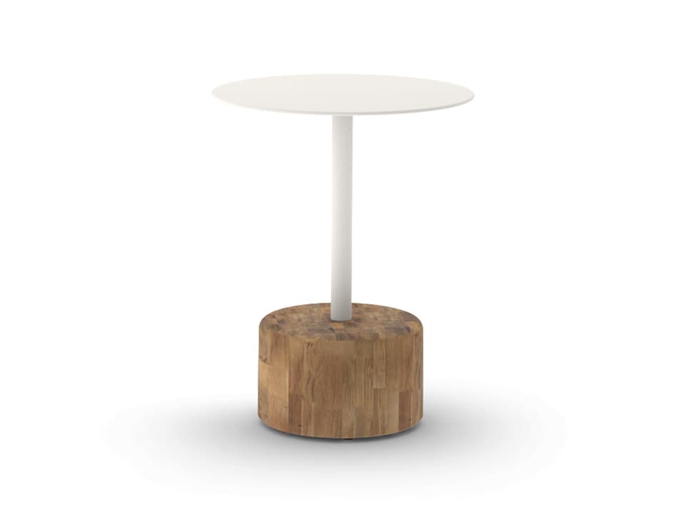 Glyph Round Low Table Sustainable Teak and Aluminum