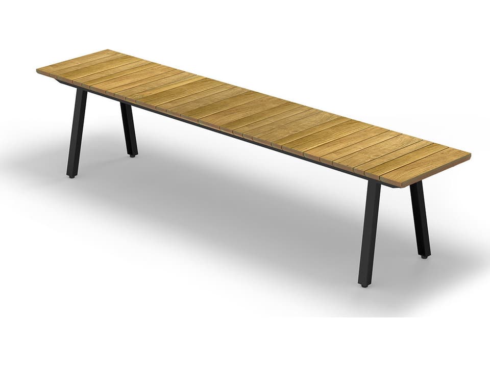 Maxximus 82.5-Inch Teak Bench with Galvanized Steel Frame