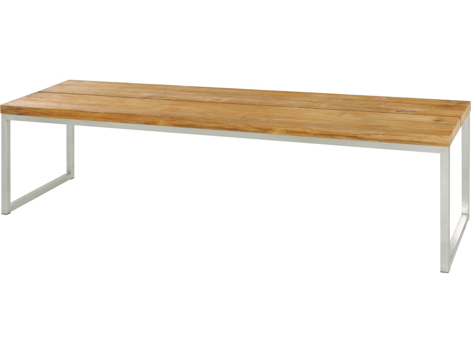 Oko 73 Inch Steel Teak Patio Bench
