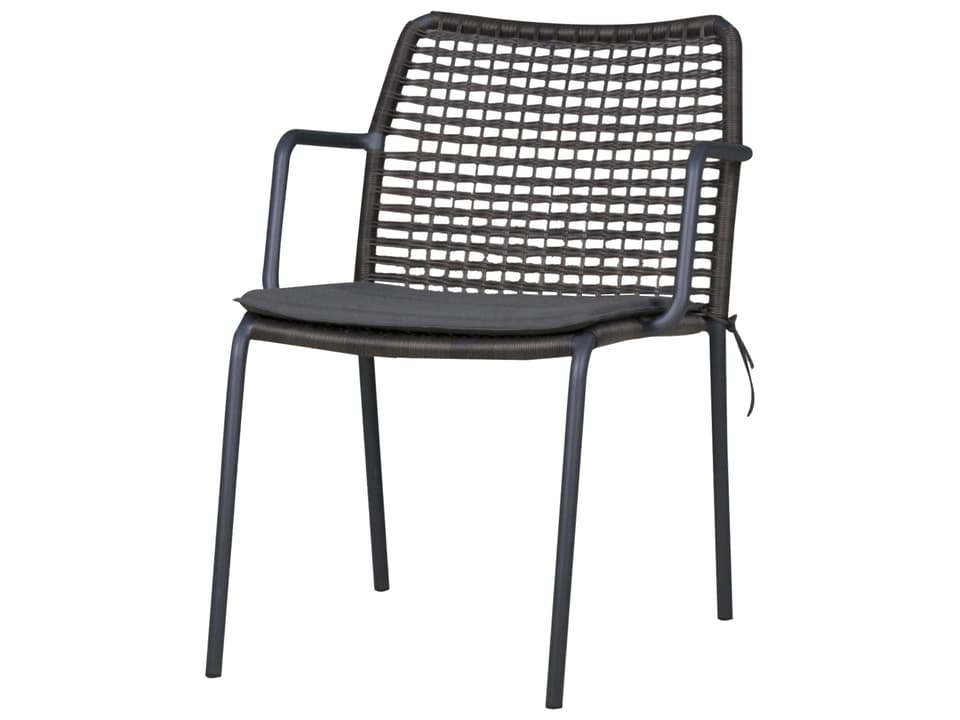 Manda Aluminum Wicker Stackable Dining Arm Chair