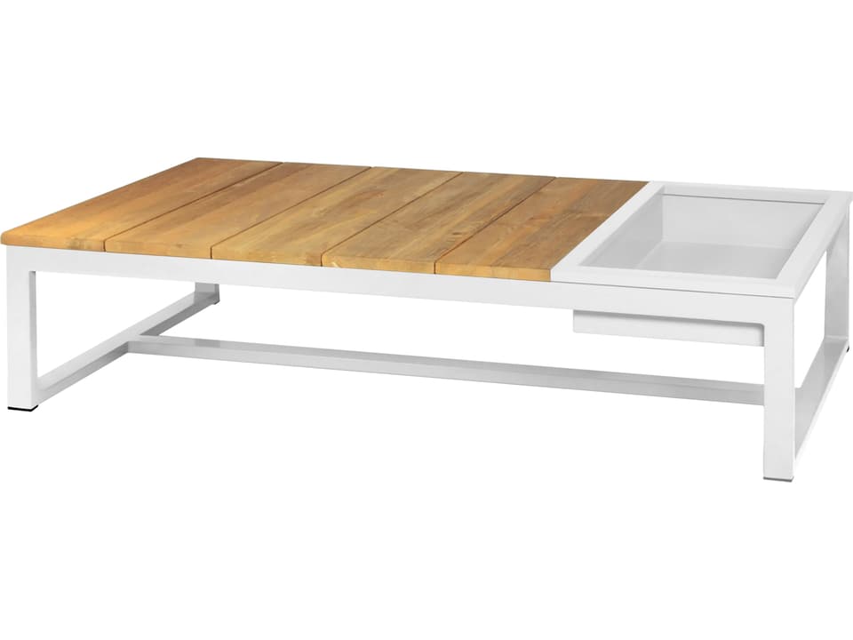 Mono Aluminum Rectangular Coffee Table with Ice Bin