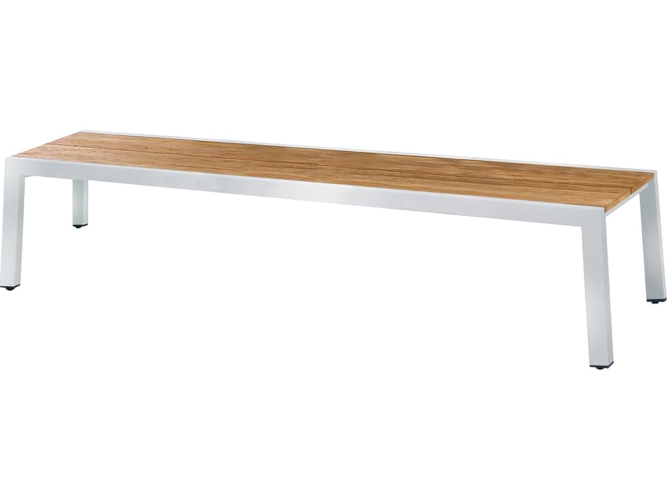 Baia 81-Inch Stainless Steel Teak Outdoor Bench