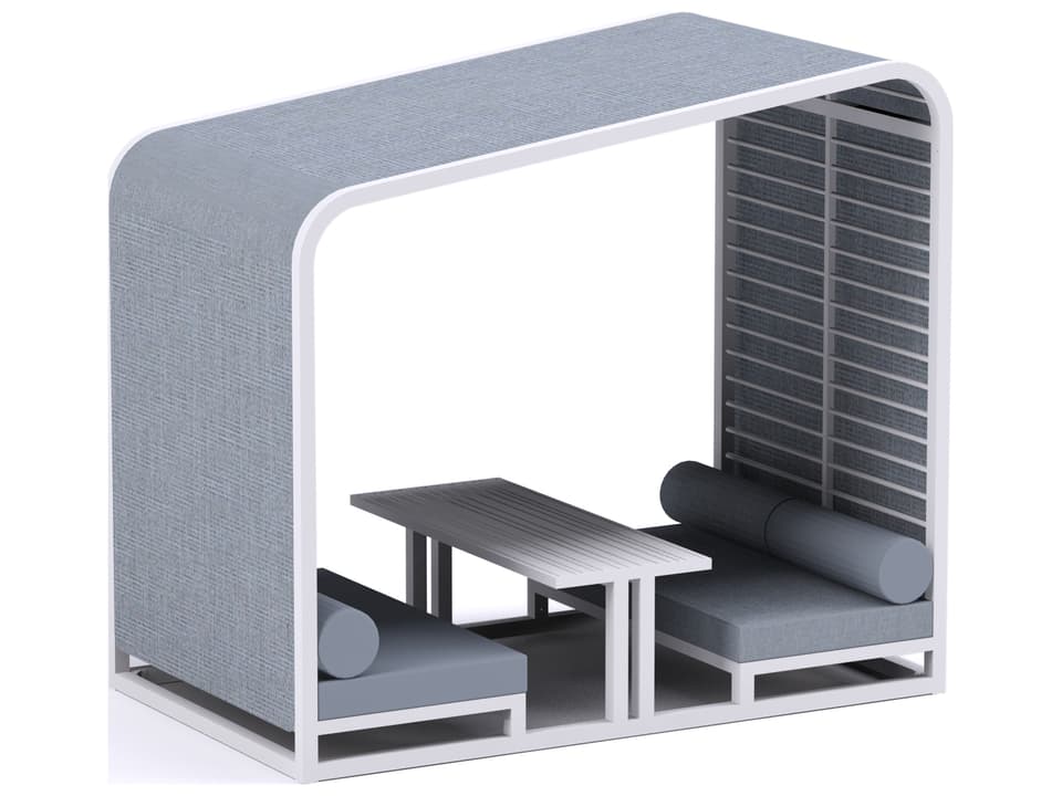 Sombrero Aluminum Lounge Booth with Sunbrella Cushions