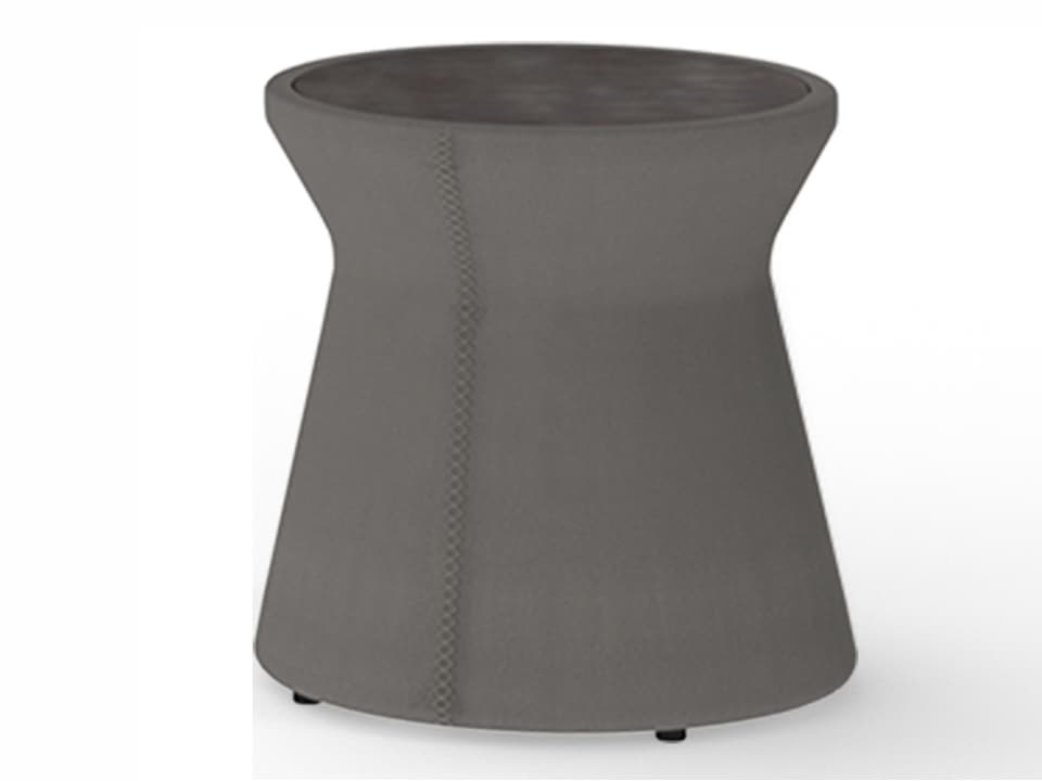 Stizzy Round Patio End Table Quick Ship Faux Leather
