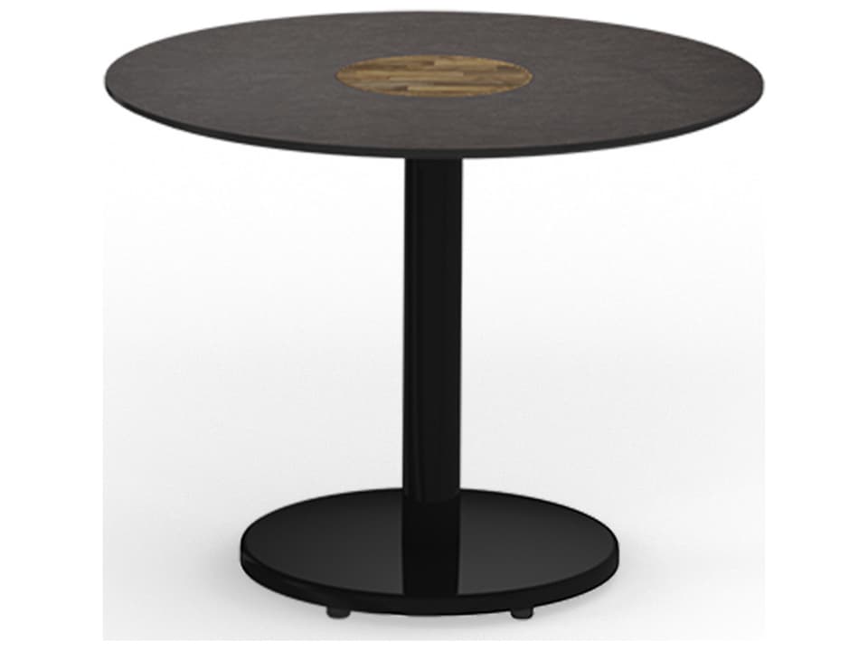 Stizzy 28-Inch Round Coffee Table with Teak Top