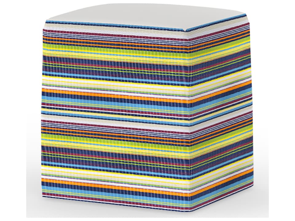 Stripe Fabric Cushion Dining Stool