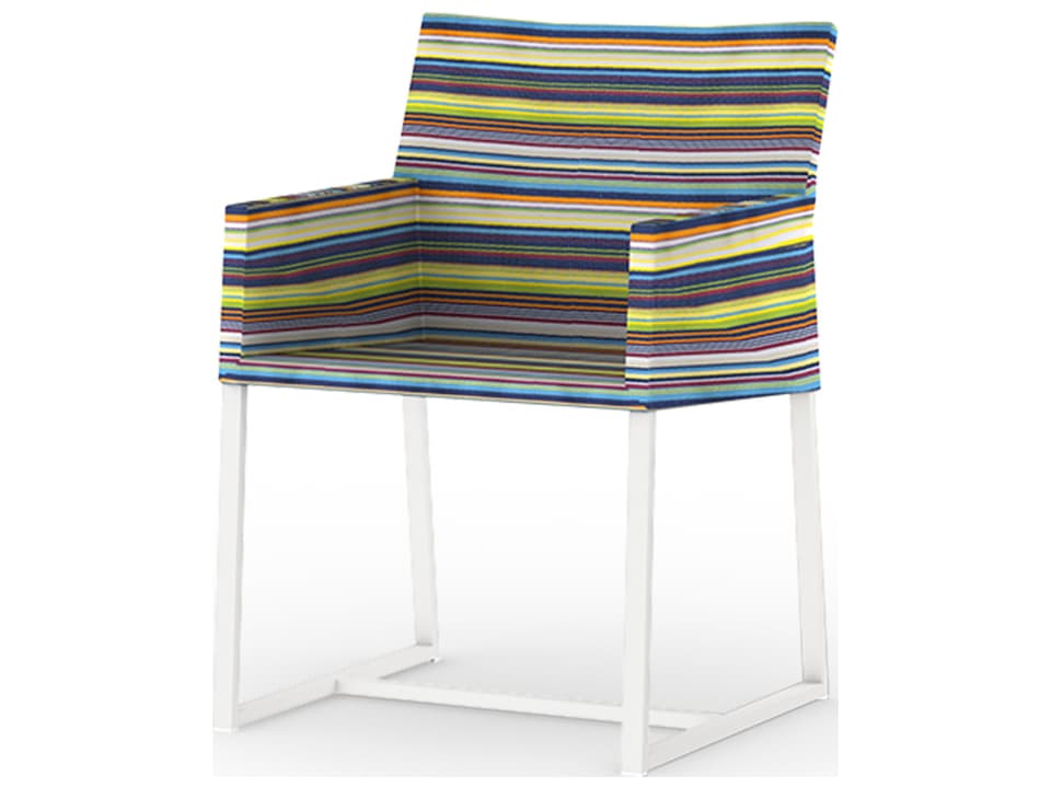 Stripe Aluminum Sling Dining Arm Chair