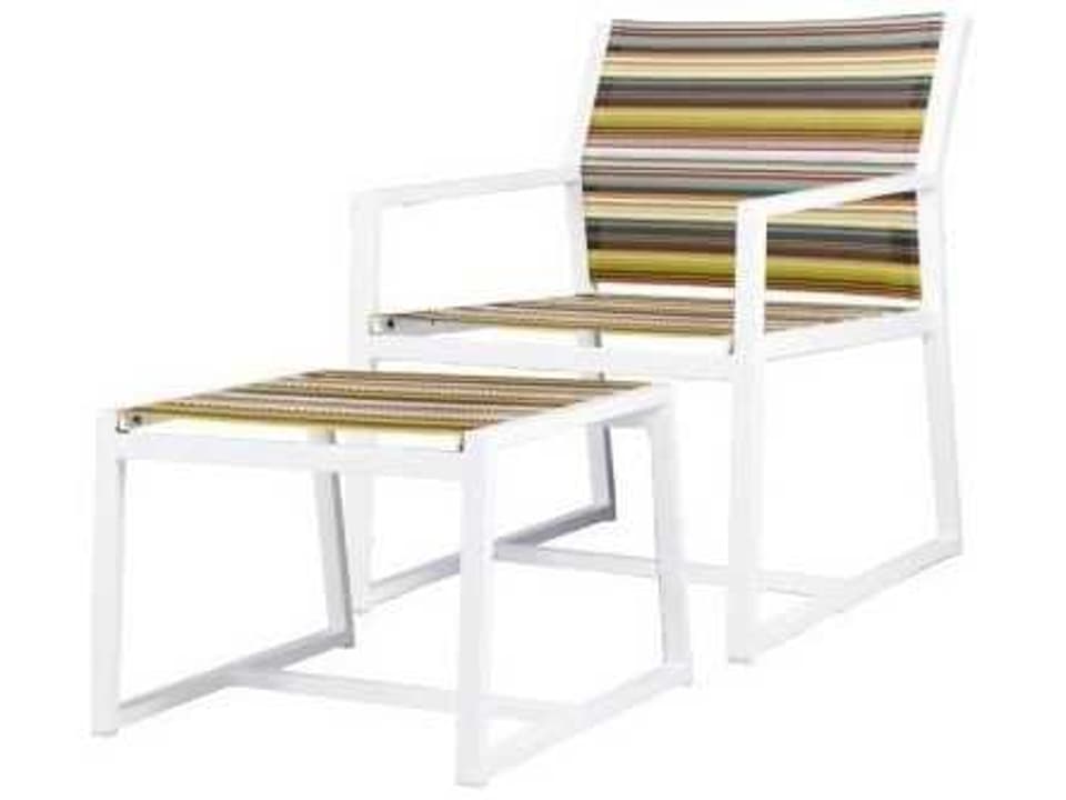 Stripe Aluminum Sling Patio Lounge Set