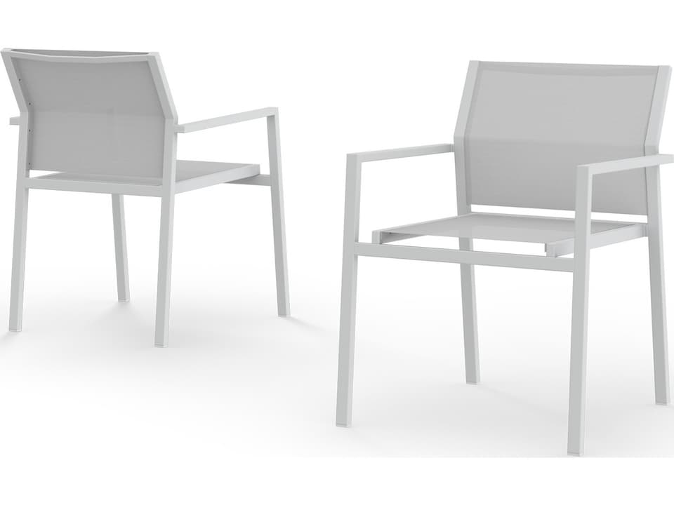 Allux Aluminum Sling Stackable Dining Arm Chair