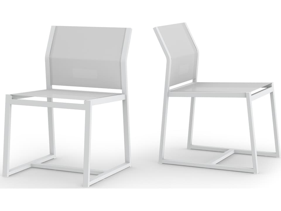 Allux Sling Aluminum Carver Dining Side Chair