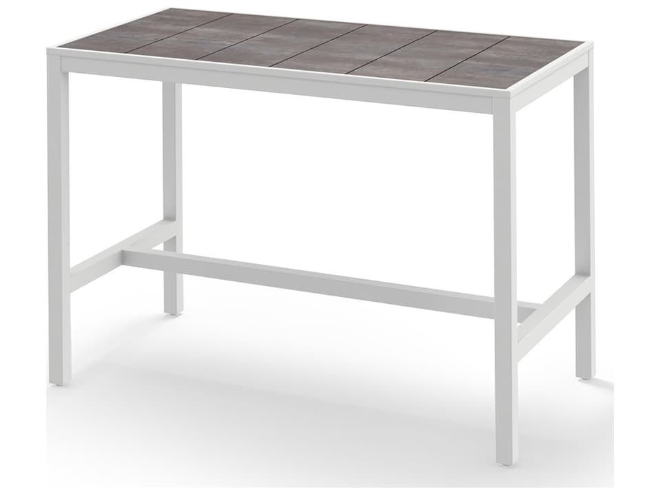 Allux 59-Inch Rectangular Bar Table with HPL Top Aluminum Frame