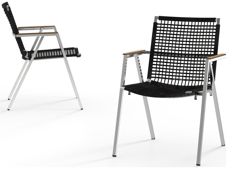 Olaf Stainless Steel Wicker Dining Arm Chair