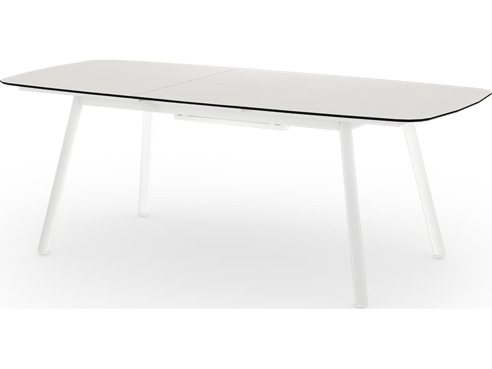 Zupy Aluminum Steel Rectangular Extension Dining Table with HPL Top