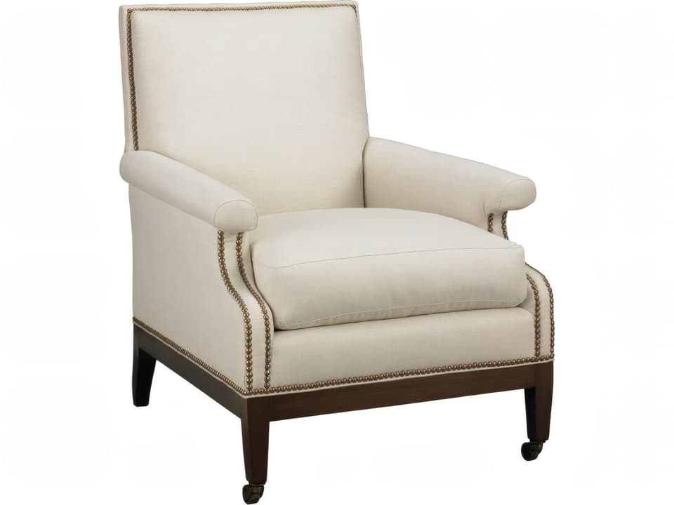 Cantilevered Rolling Accent Chair in Newville Natural Beige