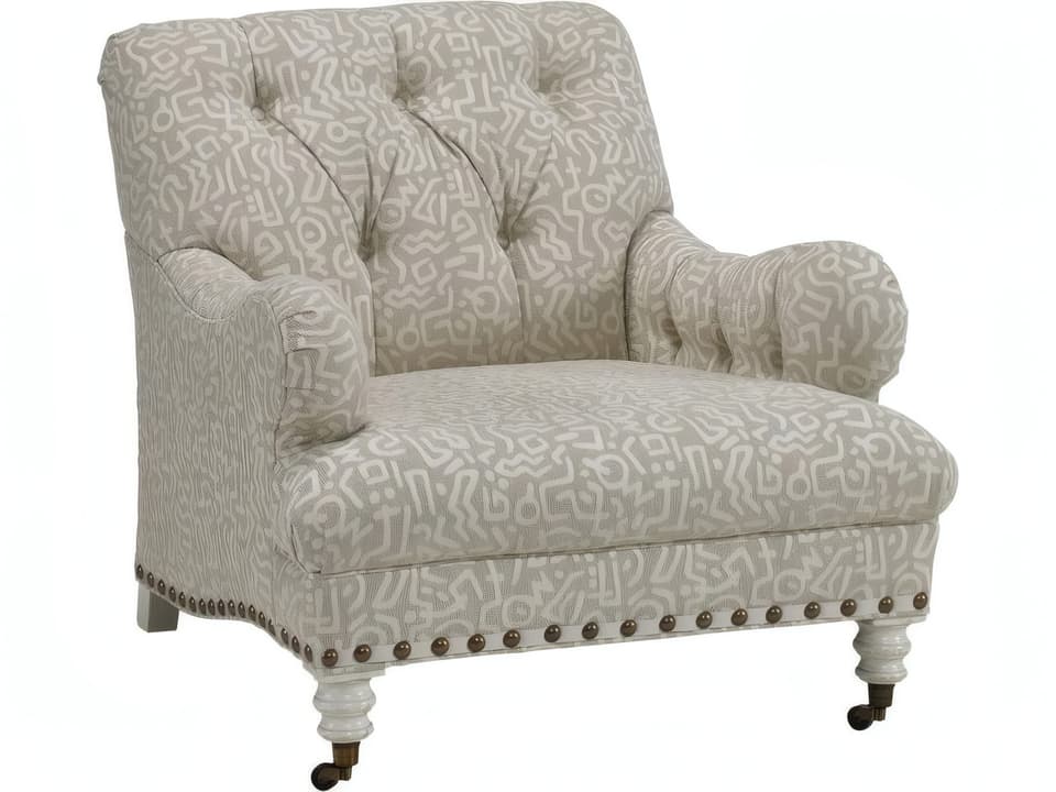 Chatsworth Rolling Accent Chair with Tufted Back and Casters
