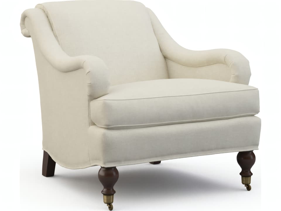 Lynda Upholstered Revolving Accent Chair in Beige Fabric