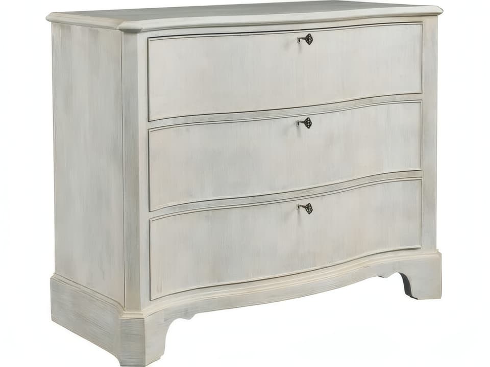 Little Gustave Mahogany Wood Accent Chest in Little White
