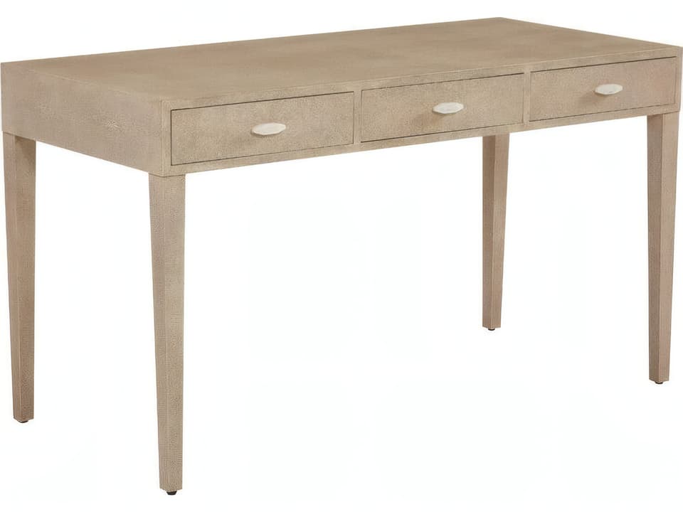 Leleu Writing Desk in Butter Natural with Faux Shagreen