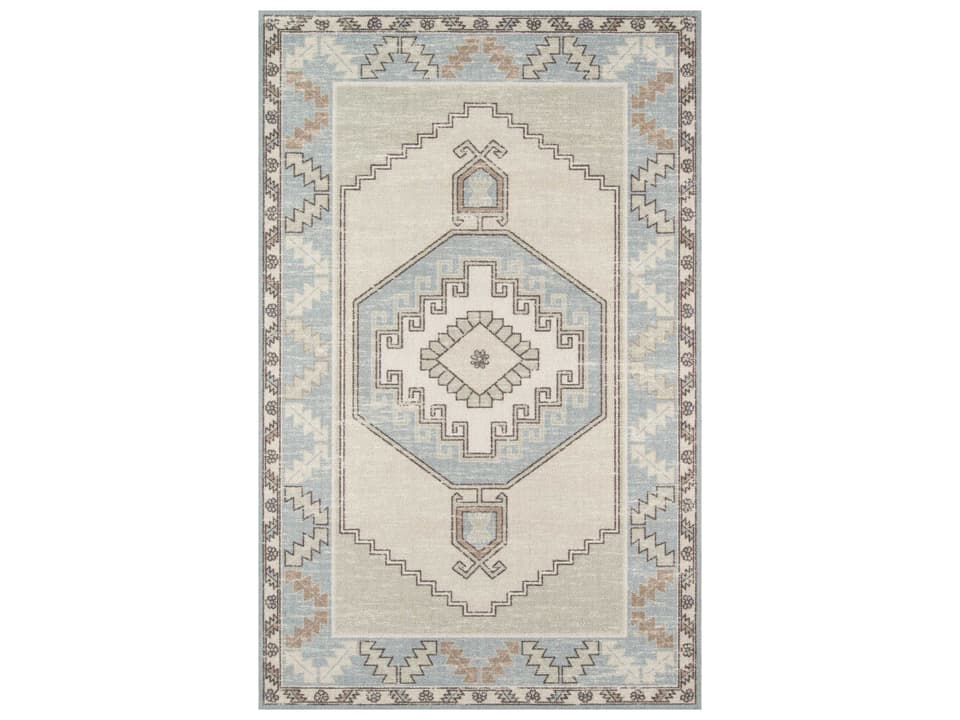 Anatolia ANA-2 Machine-Made Wool Blend Area Rug Light Blue