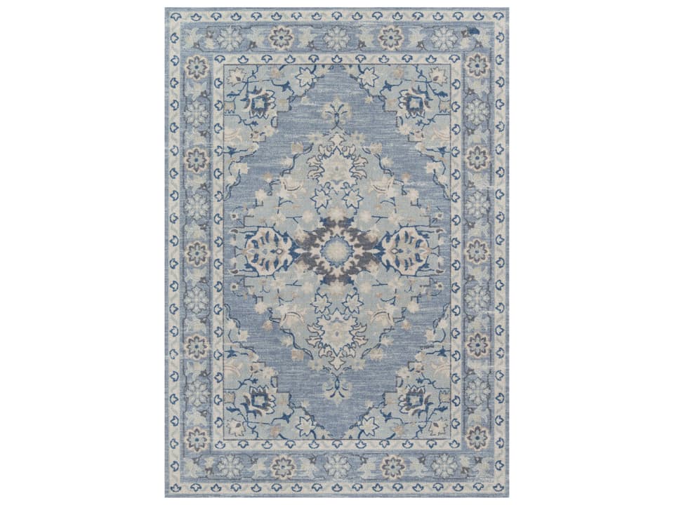 Anatolia ANA-9 Blue Indoor Rectangle Area Rug with Traditional Floral Design