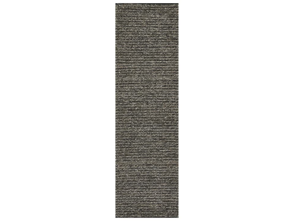 Andes 2 ft. 3 in. x 8 ft. Hand Woven Wool Blend Runner Rug in Charcoal