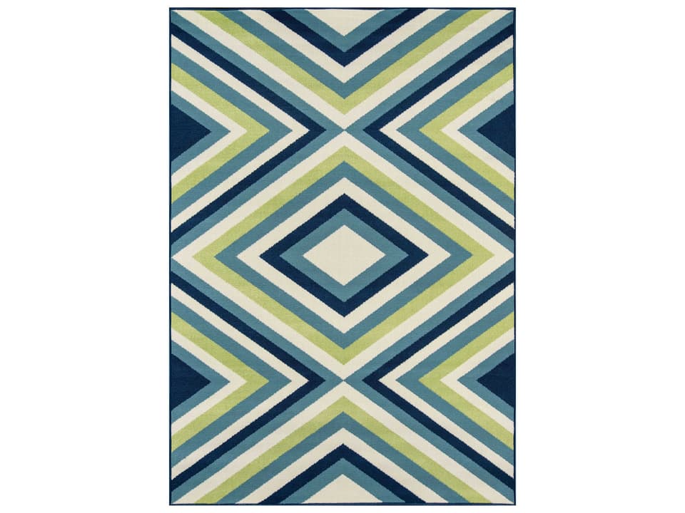 Baja Geometric Indoor Outdoor Area Rug in Multi