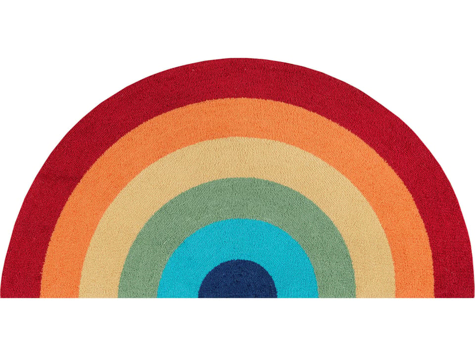 Cucina Graphic Hand-Hooked Polyester Kitchen Area Rug in Multi