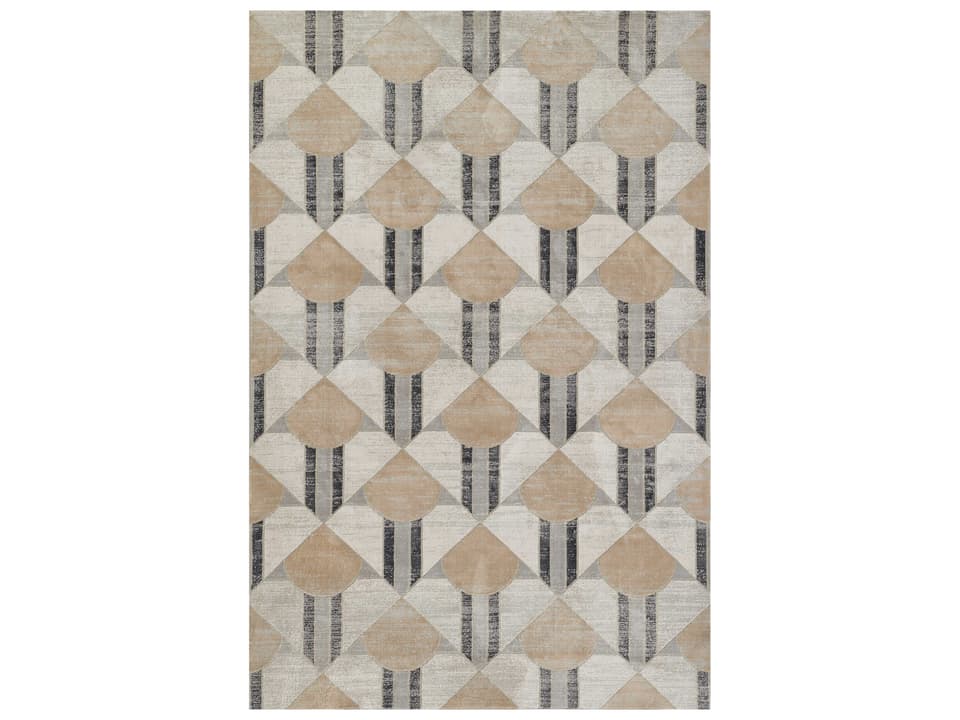 Edition Geometric Area Rug in Charcoal Polyester