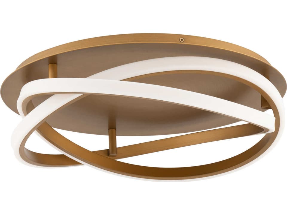 Veloce Integrated LED Flush Mount Light in Aged Brass