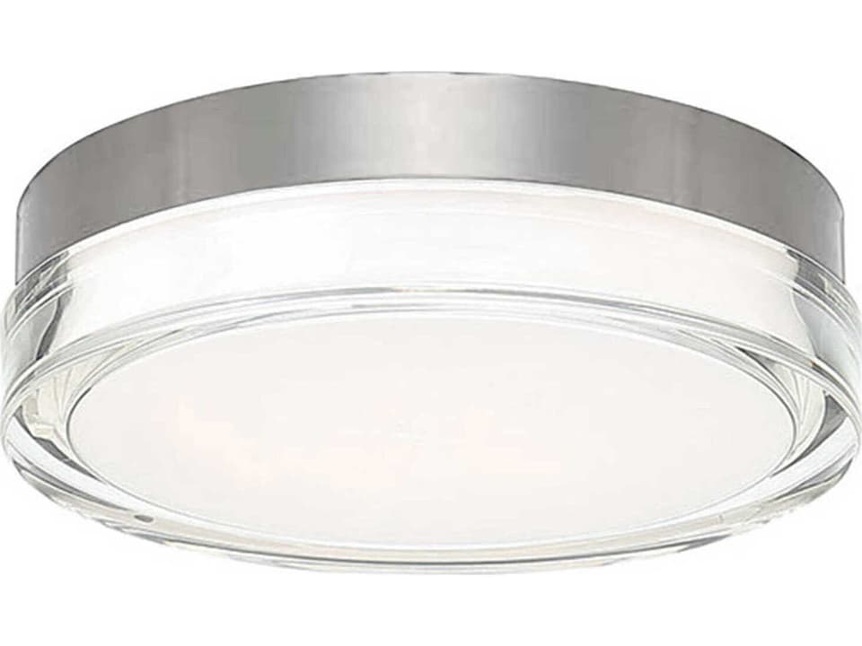 Pi LED Round Outdoor Flush Mount Ceiling Light in Stainless Steel