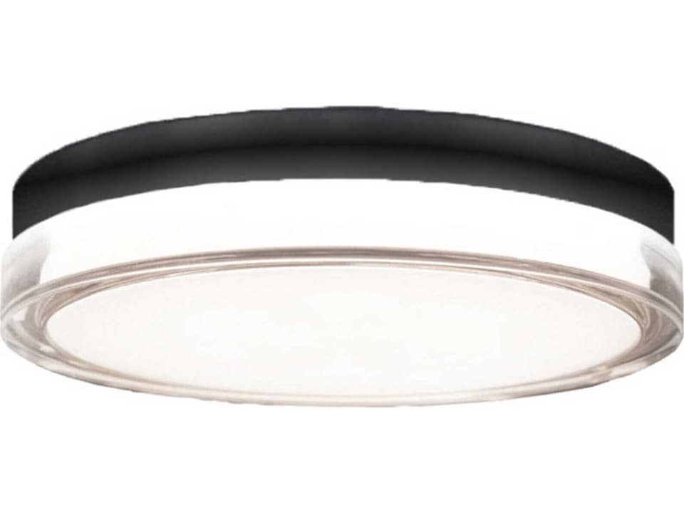 Pi 15-Inch LED Outdoor Flush Mount Ceiling Light in Black 3000K