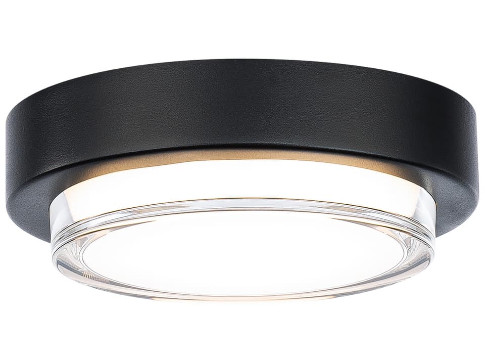 Kind 1-Light 8-Inch LED Outdoor Flush Mount in Black